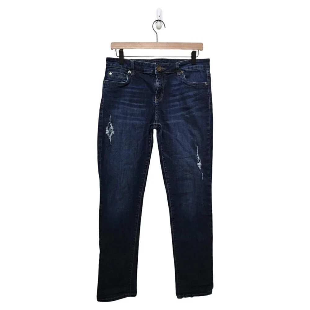 Kut from the Kloth Catherine Boyfriend Destructed Mid-Rise Jeans Sz 10 - Picture 1 of 10